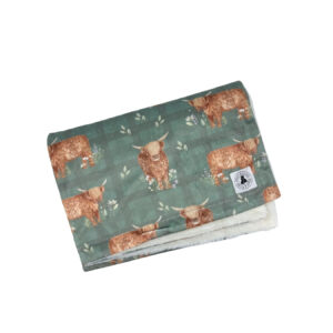 Fur Blanket - Sage Gingham Moo